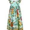 Dolce & Gabbana Multicolor Dress For Girl With Iconic Print And Logo