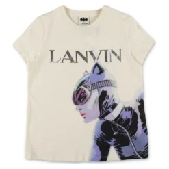 Lanvin X Batman T-shirt Bianca In Jersey Di Cotone Bambina