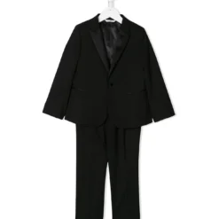 Dolce & Gabbana Black Virgin Wool Two Piece Suit