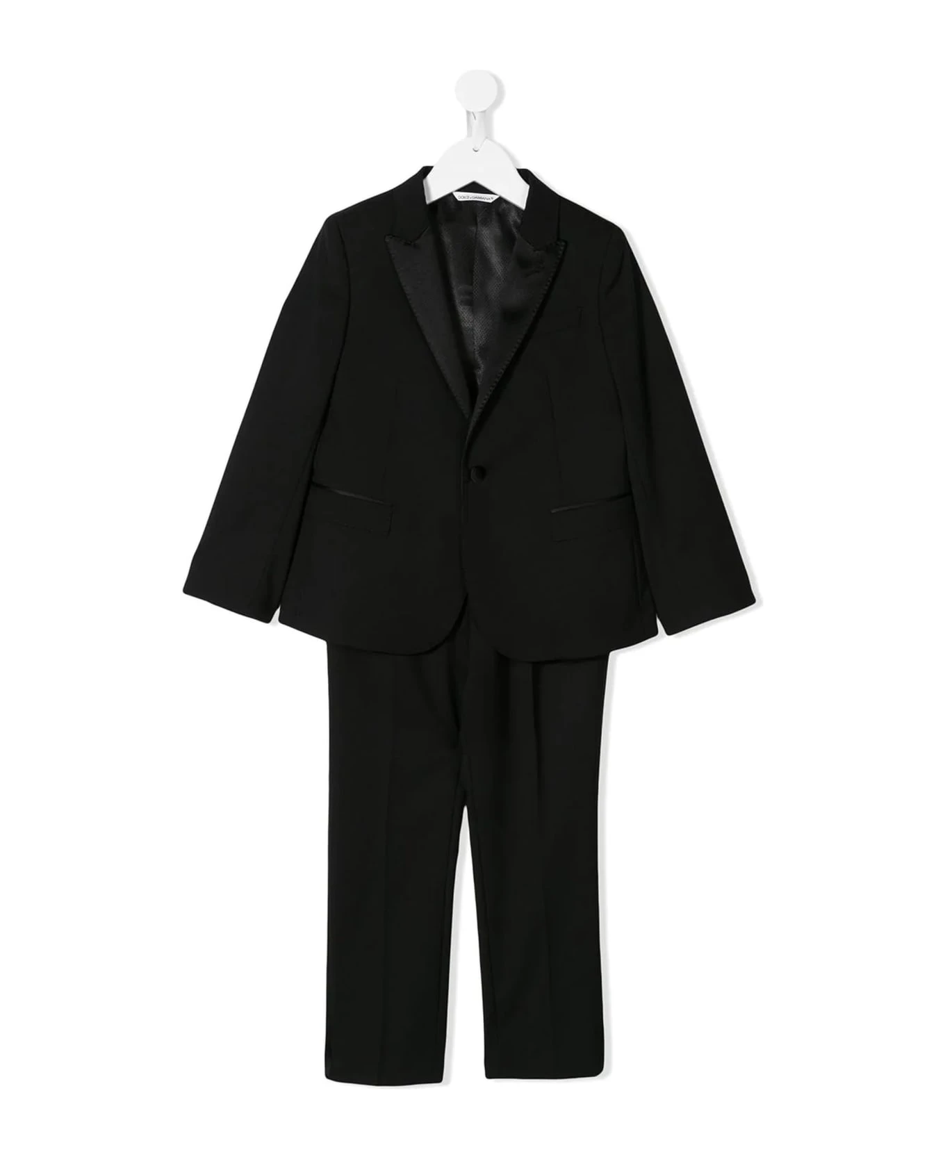 Dolce & Gabbana Black Virgin Wool Two Piece Suit
