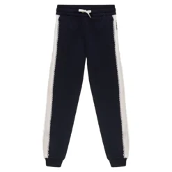 ChloƩ Black Jogger Pants With Contrasting Logo Band In Cotton Girl