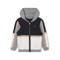 Chloé Navy Blue Cardigan With Zip And Hood