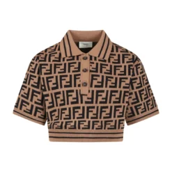 FENDI Brown Sweater For Girl With Ff
