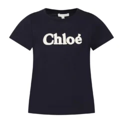 Chloé Blue T-shirt For Girl With Logo