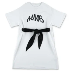 MM6 Maison Margiela Fleece Dress With Logo And Ribbon