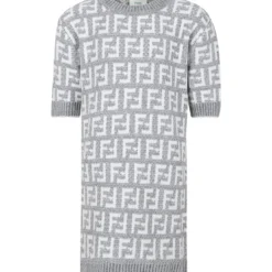 FENDI Grey Dress With Logo For Girl