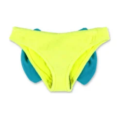 Mc2 Saint Barth Costume Slip Giallo Fluo In Spugna Di Cotone Bambina