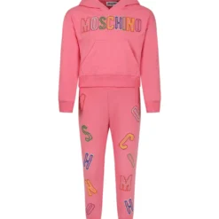 MOSCHINO Pink Tracksuit For Girl With Logo