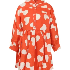 Molo Red Dress For Girl With Print