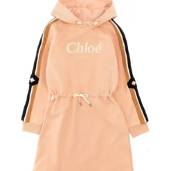 Chloé Logo Embroidered Hooded Dress
