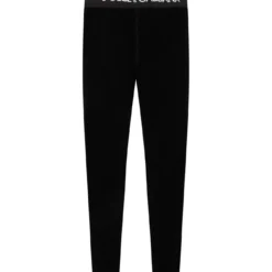 Dolce & Gabbana Black Trousers For Girl With White Logo