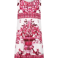 Dolce & Gabbana White Dress For Girl With Majolica