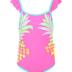 Billieblush Fuchsia Swimsuit For Girl With Hearts
