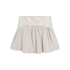 ChloƩ Grey Skirt With Contrasting Floral Embroidery