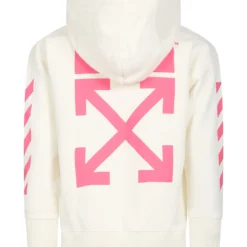 Off-White White Sweatshirt For Girl With Logo