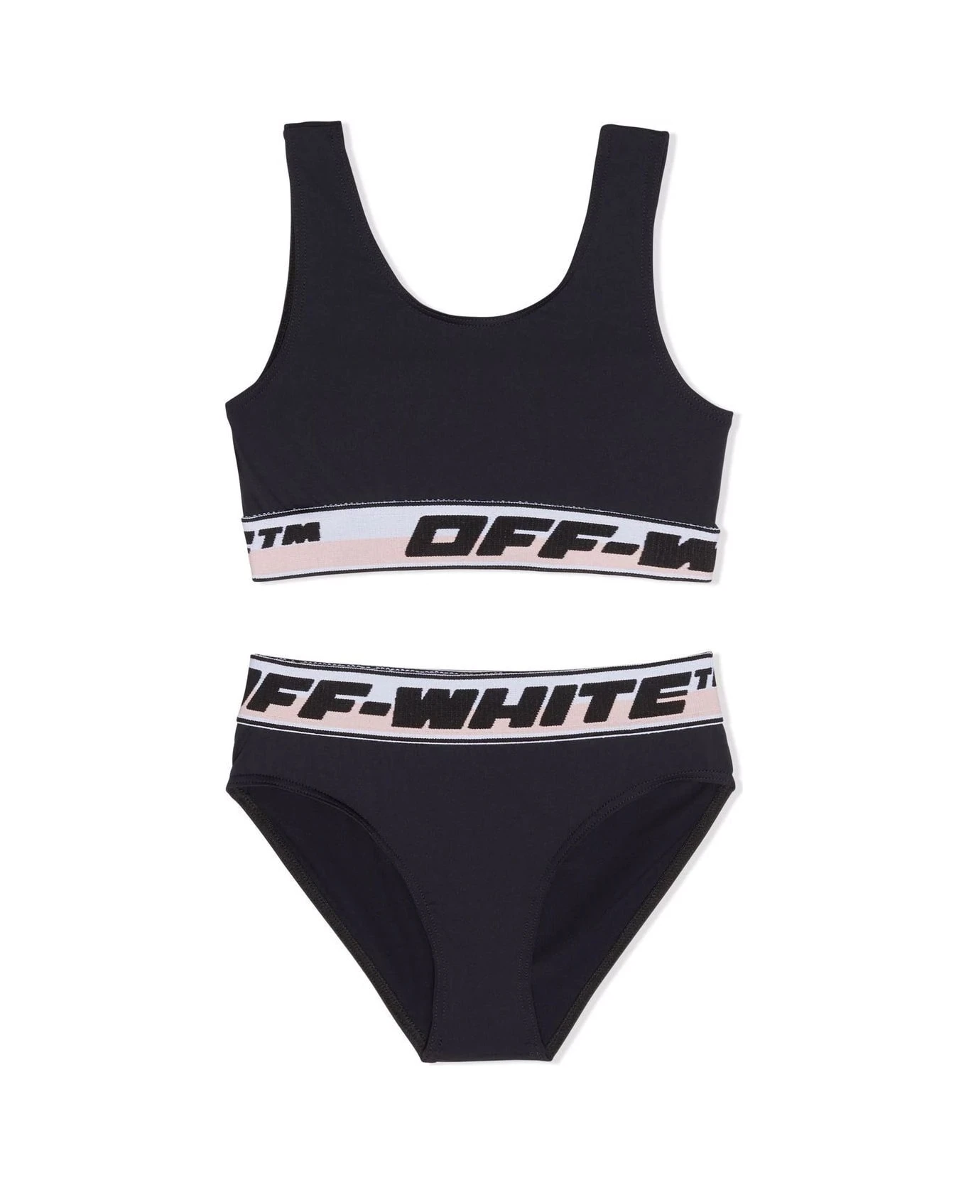 Off-White Kids Black Logo Band Bikini