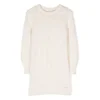 Chloé White Knit Dress With Floreal Embroidery In Wool And Cotton Girl