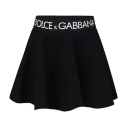 Dolce & Gabbana Black Skirt For Girl With Lofo