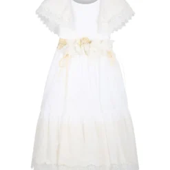 White Dress For Girl With Embroidery