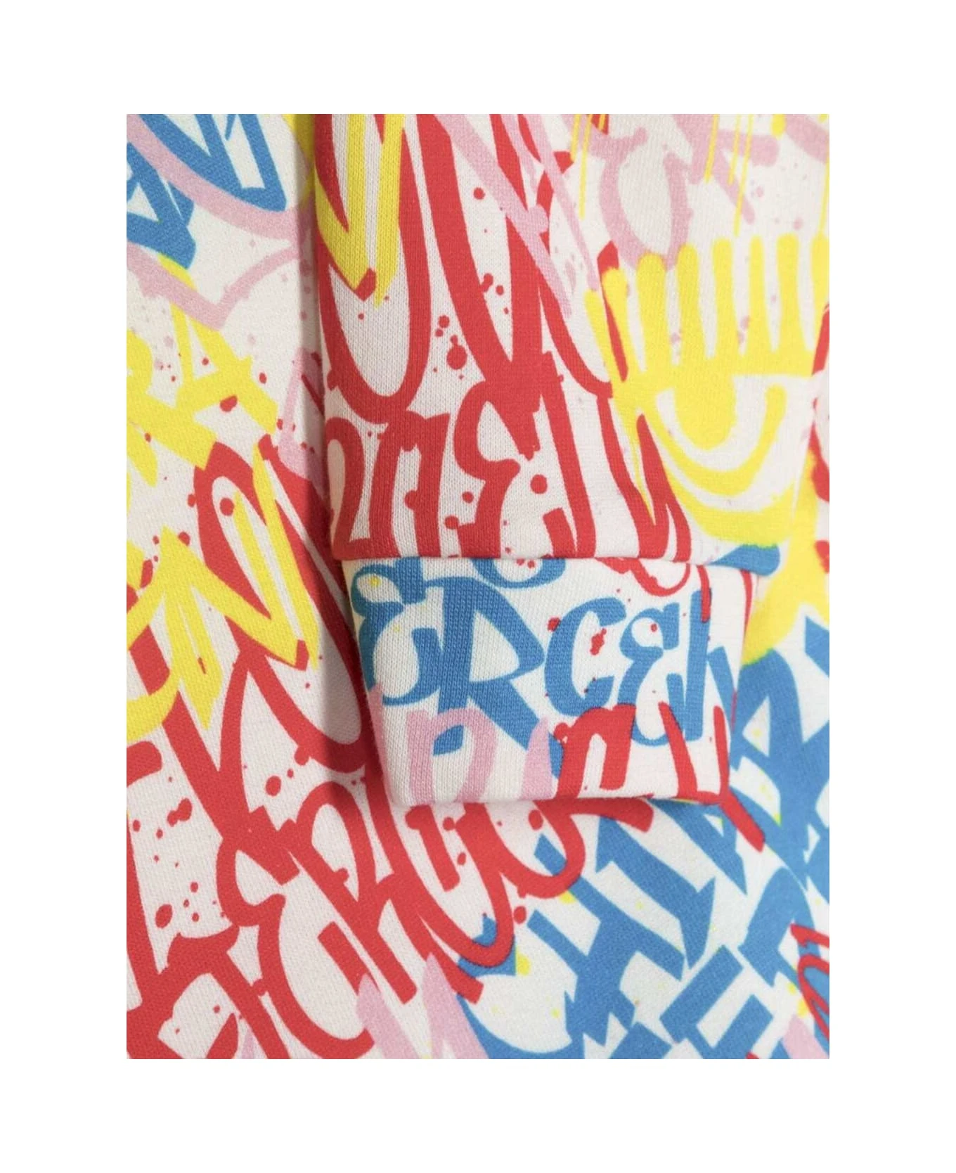 Chiara Ferragni Multicolour Long-sleeved Dress With Hood And 'graffiti' Print In Cotton Girl - Image 3