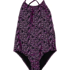 Versace Logo Print One-piece Swimsuit