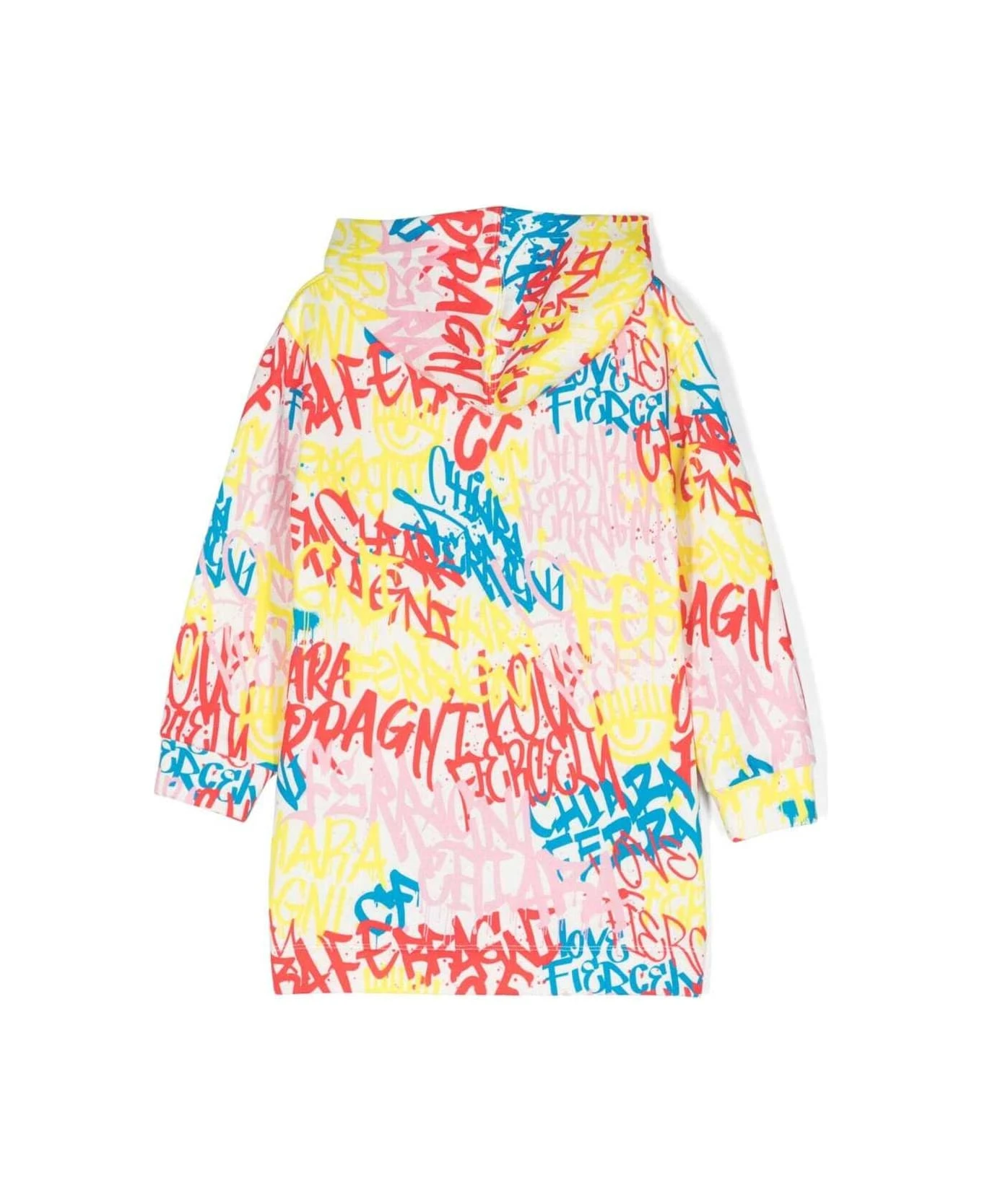 Chiara Ferragni Multicolour Long-sleeved Dress With Hood And 'graffiti' Print In Cotton Girl - Image 2