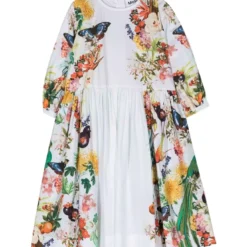 Molo White/multicolor Dress Girl Kids