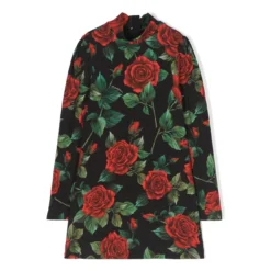 Dolce & Gabbana Abito Stretch Tema Dna Stampa Floreale In Jersey Di Cotone Bambina