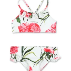 Dolce & Gabbana Carnation-print Bralette Bikini