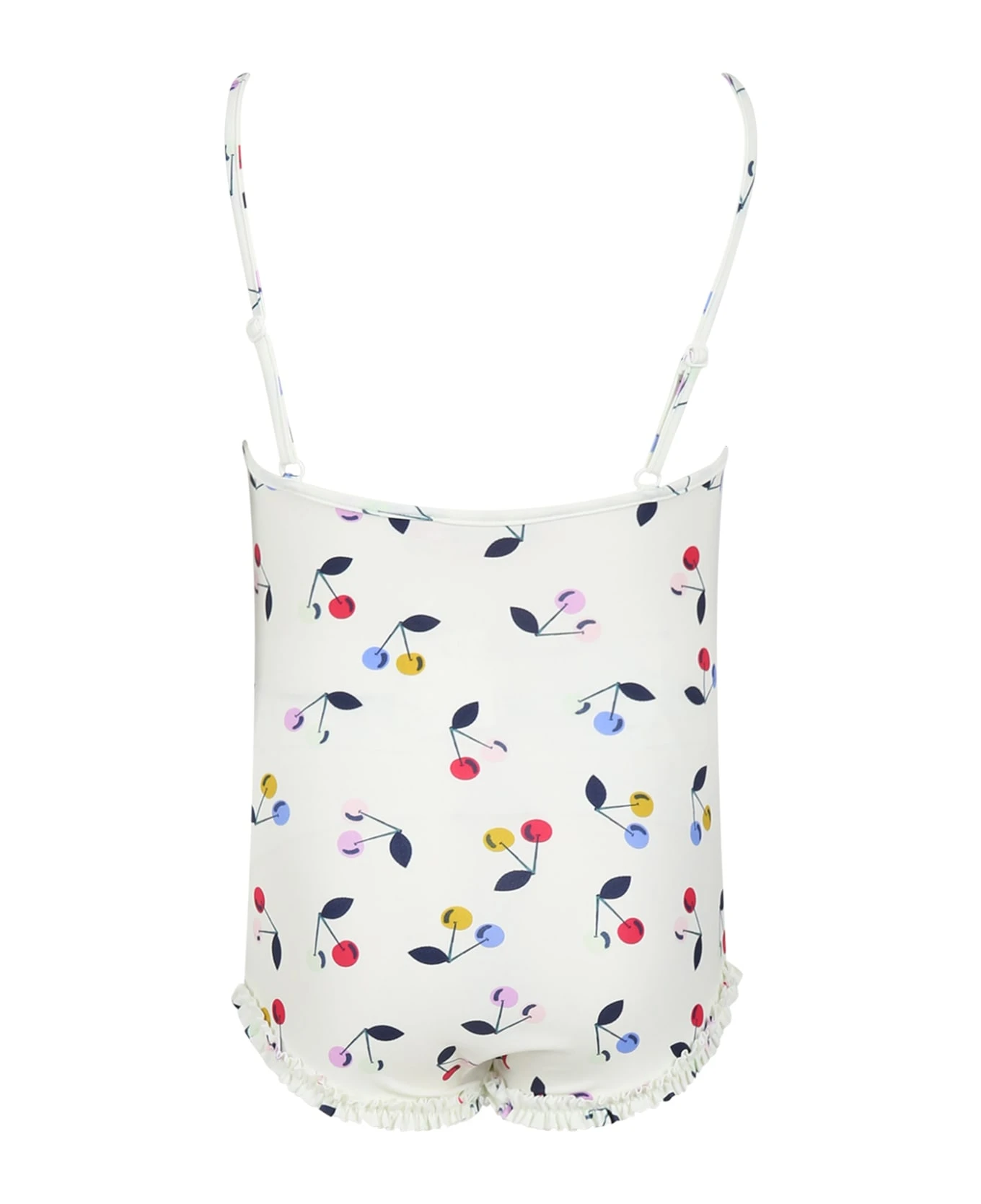 BONPOINT White Swimsuit For Girl With Cherries - Image 2
